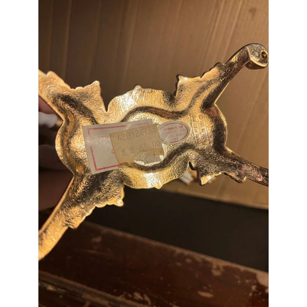 VINTAGE GIFTEC Porcelain Carousel Horse Brass Stand